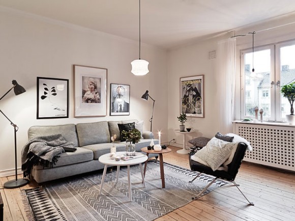 Apartamento en Suecia en tonos grises